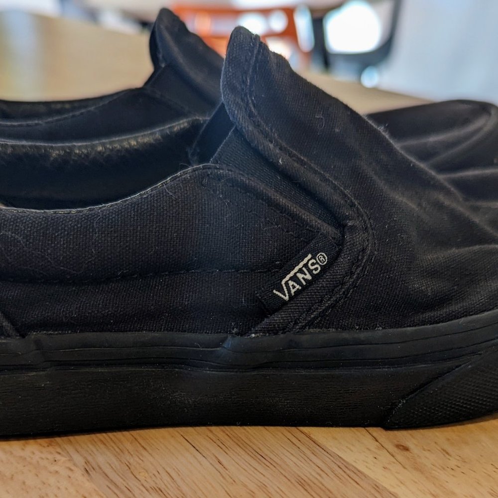 Children's Kids Vans Black Street Skate Sneaker Shoe